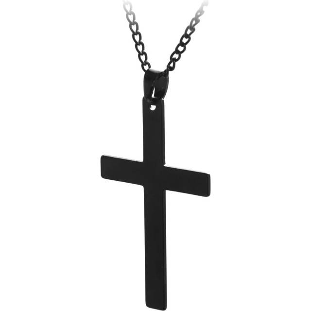 Vintage Pendant Necklace Stainless Steel Black Chain Pendant Necklace Men Necklace (60cm)