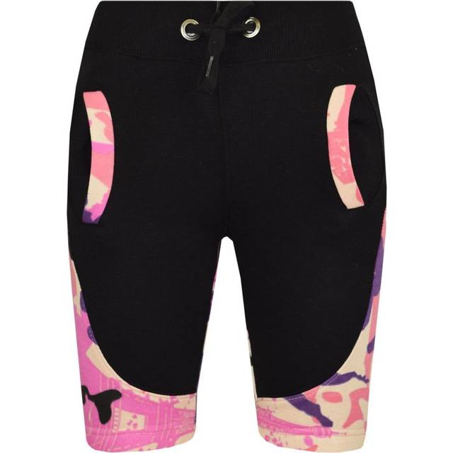 (5-6 Years) Kids Girls Boys Fleece Camouflage Baby Pink Panel Chino Shorts Half Pant 5-13 Yr