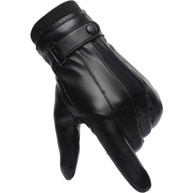 Winter Gloves Men Women Windproof Warm Thick Leather Thermal Mittens Touchscreen