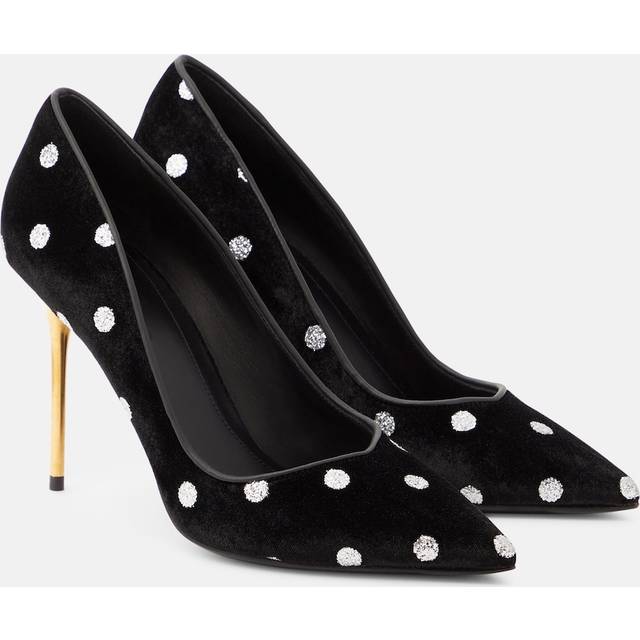 Balmain Ruby polka-dot velvet pumps - black (UK 6.5)