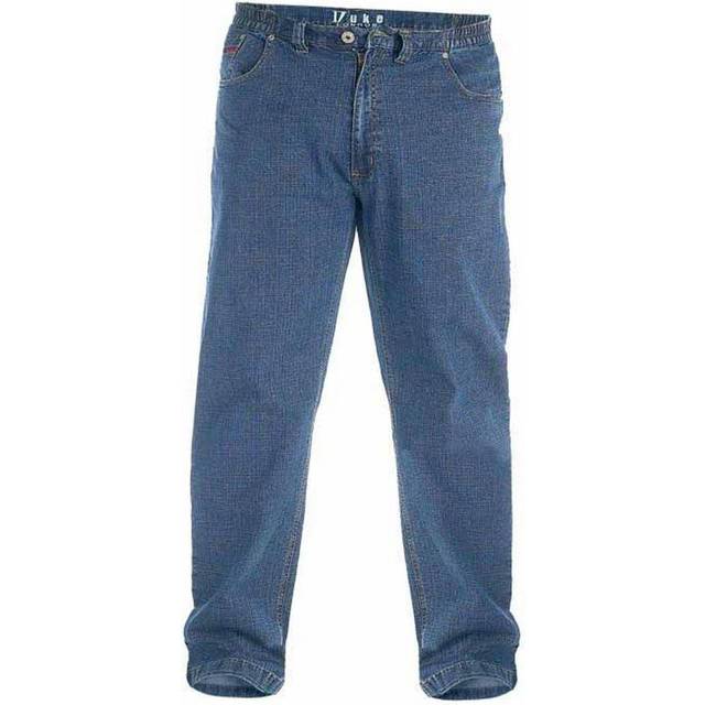 Duke Mens D555 London Bailey Elasticated Waist Kingsize Jeans 56L blue