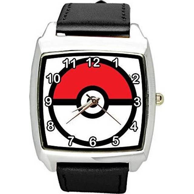 Pokemon Square Quartz Watch Black Leather Band