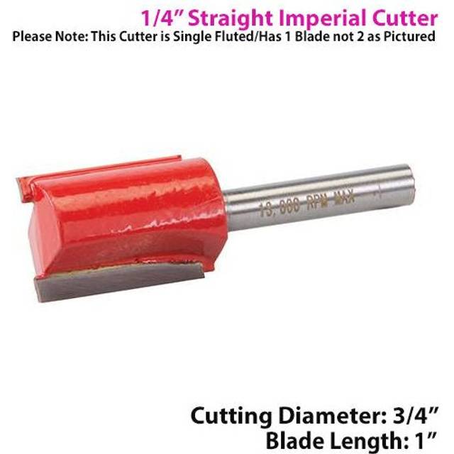 "1/4"" SHANK 3/4"" x 1"" Tungsten Carbide Straight Router Bit Worktop Wood Cutter"