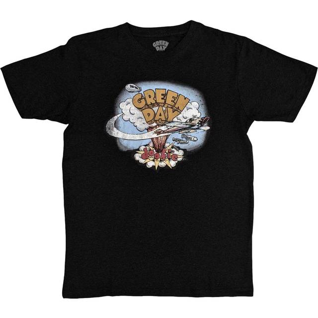 (L, Black) Green Day T Shirt Dookie Vintage Band Logo new Official Mens Black