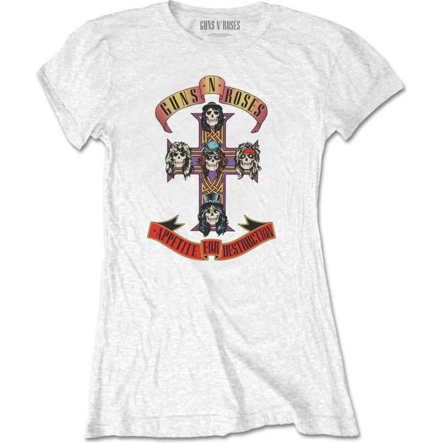 Band monkey guns n roses ladies t-shirt appetite for destruction white