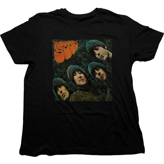 (S, Black) The Beatles T Shirt Rubber Soul Album Cover new Official Unisex Black