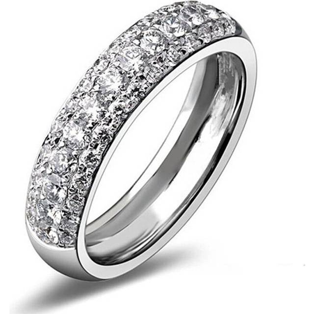 BIJOX STORY 925 Silver Jewelry Ring with Amethyest Citrine Zircon Gemstones Rings for Women Wedding Party - White