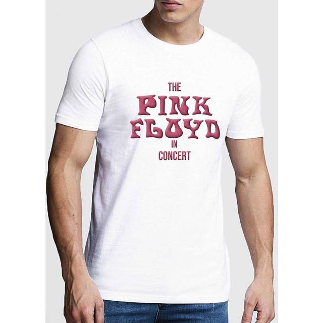 (L, White) Pink Floyd In Concert Puff Print Tee