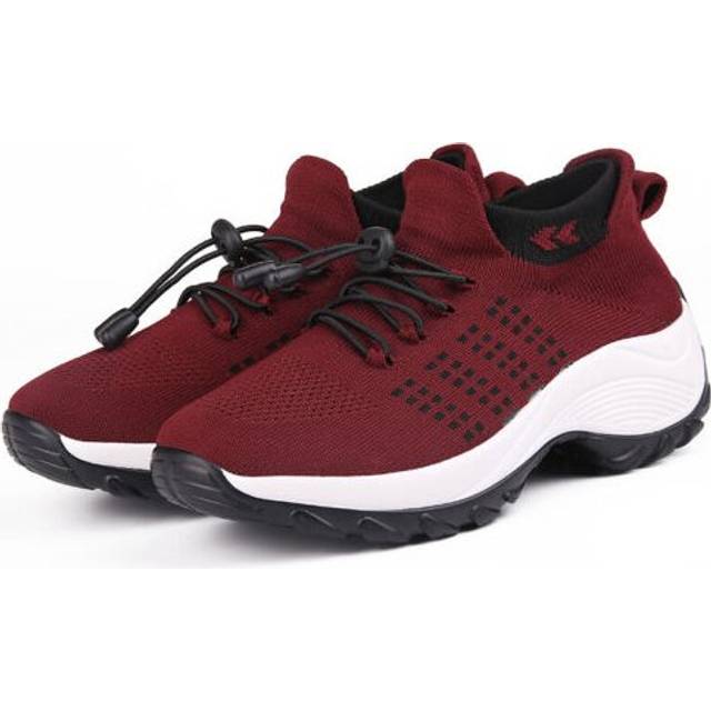 (Red, UK 6.5) Women Ortho Stretch Cushion Sneakers Orthopedic Diabetic Running Walking Shoes