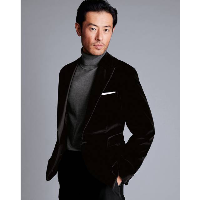 Charles Tyrwhitt Slim Fit Italian Velvet Jacket, Black