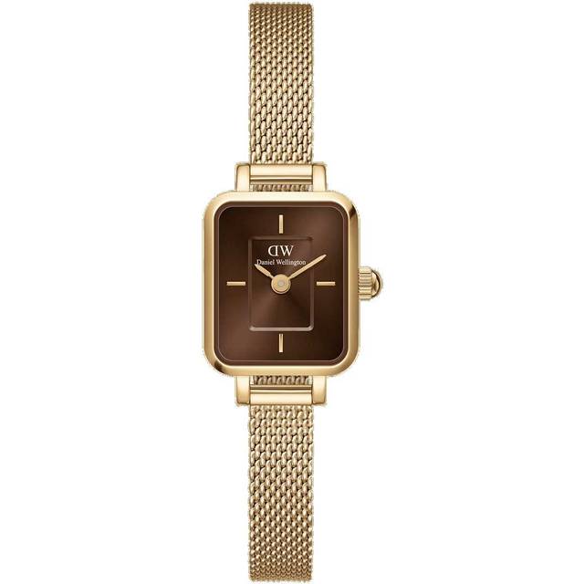 Daniel wellington Micro i guldfarvet med brun skive
