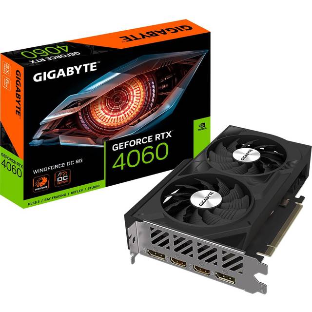 GIGABYTE Nvidia GeForce RTX 4060 Grafikkort, Svart, 8 GB