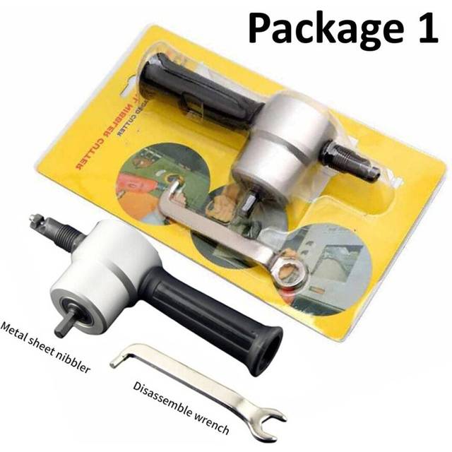 (Type B:ÂSingle pack) Double Head Sheet Metal Nibbler Cutter Cutting Tool Saw Power Drill Attachment