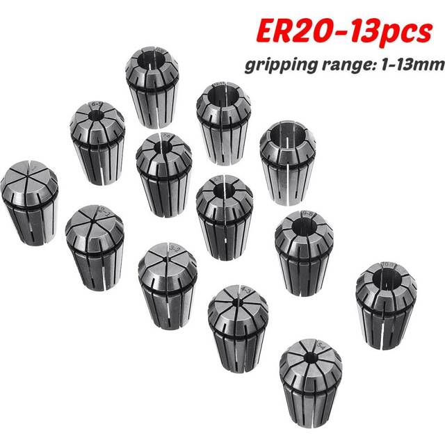 (ER11-13pcs) ER11 ER16 ER20 Spring Collet Chuck Set CNC Milling Lathe Tool for Engraving Machine