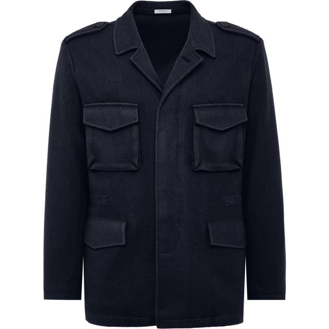 Boglioli Virgin Wool Field Jacket - Male  Dark Blue 46