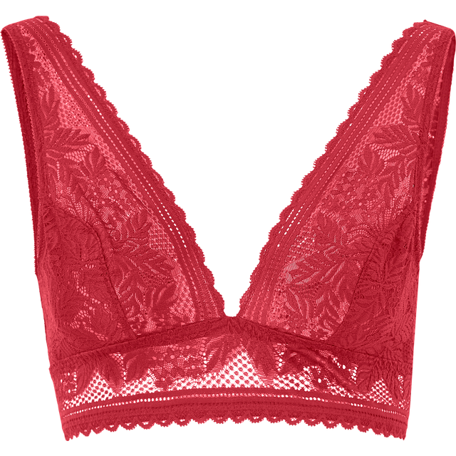 La Redoute Collections - Bh-topp i återvunnen spets - Röd