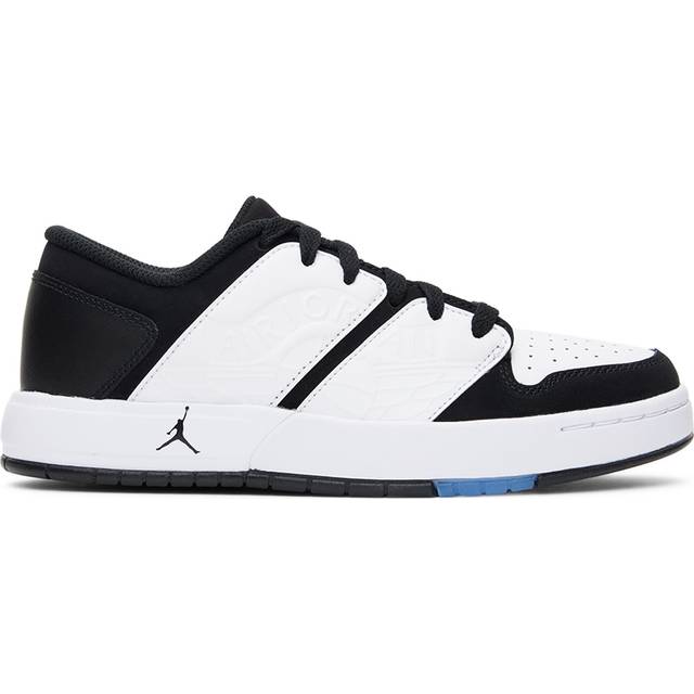 Nike Jordan Kids White & Black Nu Retro 1 Low Big Kids Sneakers - WHITE/BLACK-WHITE - US 7Y