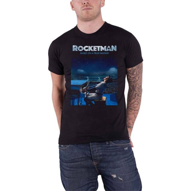 (L, Black) Elton John Rocketman Starry Night T Shirt