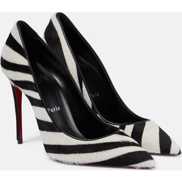 Christian Louboutin Kate 100 zebra-print calf hair pumps - multicoloured (UK 6)