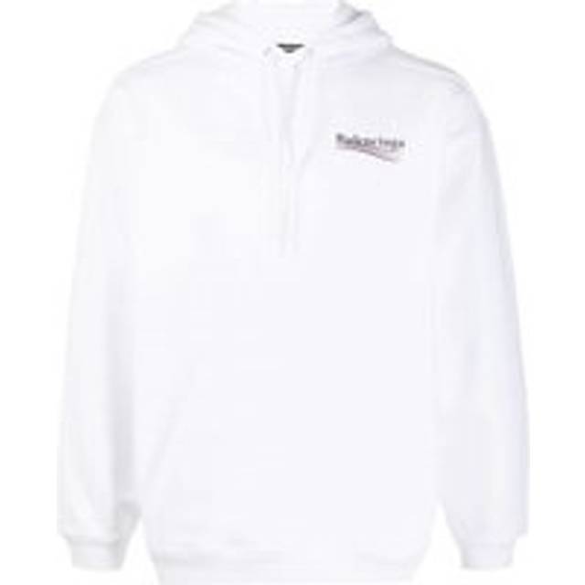Balenciaga Political Campaign Logo Hoodie in White - White / XS