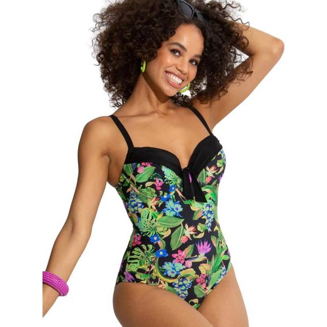 Pour Moi St Lucia Padded Underwired Swimsuit - Tropical - 32D