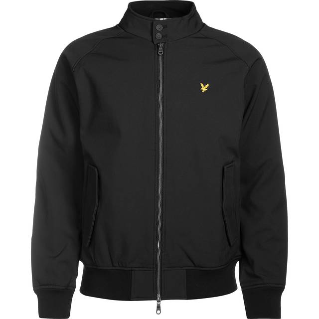 Men's Lyle & Scott Branded Emblem Jet Black Soft Shell Jacket - Size: 40/Regular