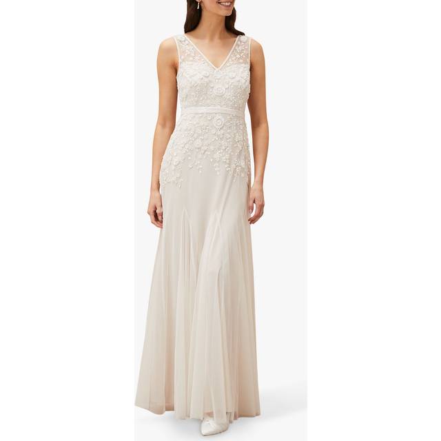 Phase Eight Women's Annalise Beaded Wedding Dress - Porcelian - 6