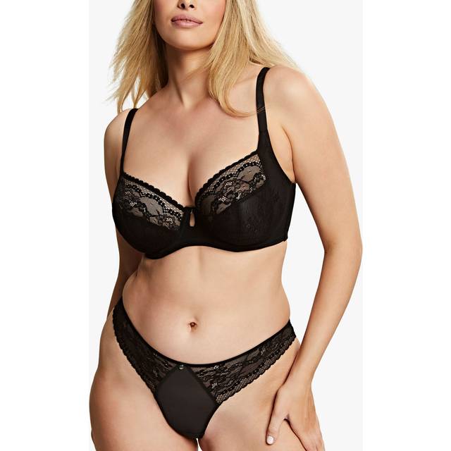 Cleo By Panache Womens 10472 Alexis Brazilian Brief - Black Cotton - Size 14 UK