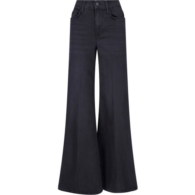 Frame Womens Kerry Le Palazzo Faded-wash Wide-leg High-rise Stretch-denim Jeans 29