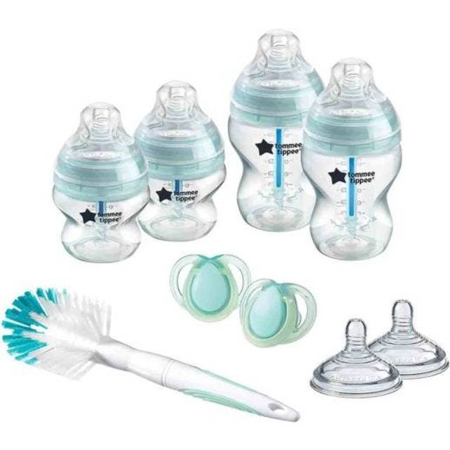 Tommee Tippee Advanced Anti-Colic Newborn Starter Set for Colicky Babies, 4 x Bottles, 2 x Teats, Vented Anti-Colic Wand