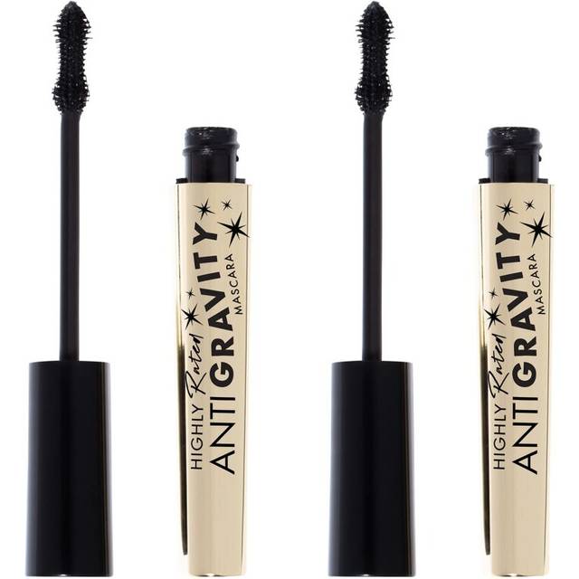 Milani Highly Rated Anti-Gravity Black Mascara with Castor Oil and Molded Hourglass Shaped Brush - 2 Pack