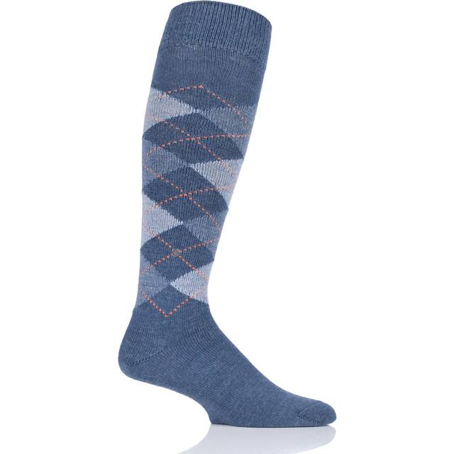 Burlington Preston män knähöga strumpor, Blå (Orion Blue 6221), 40.5-45 EU