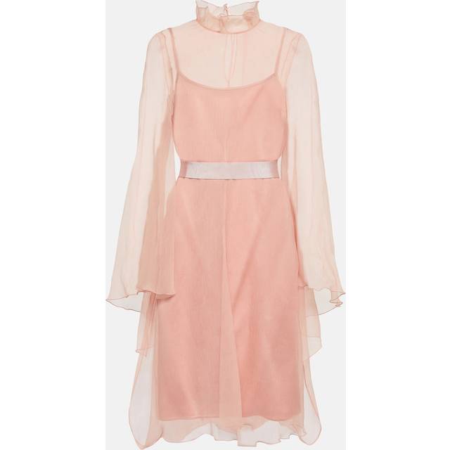 Max Mara Bridal Alma slip silk minidress with cover-up - pink (UK 8)