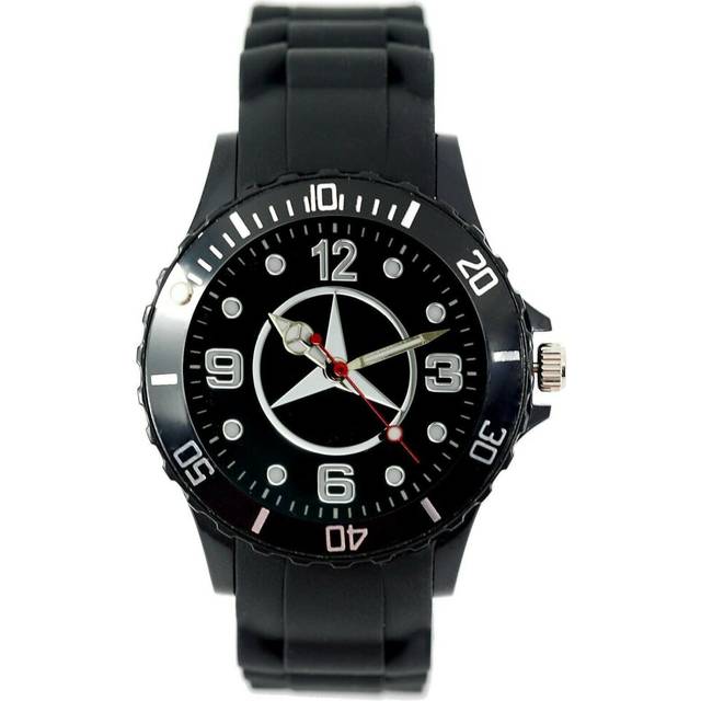 MERCEDES Men SILICONE Black CHROME Dial Sport RACING CAR Watch RELOJ UHR ZEGAREK