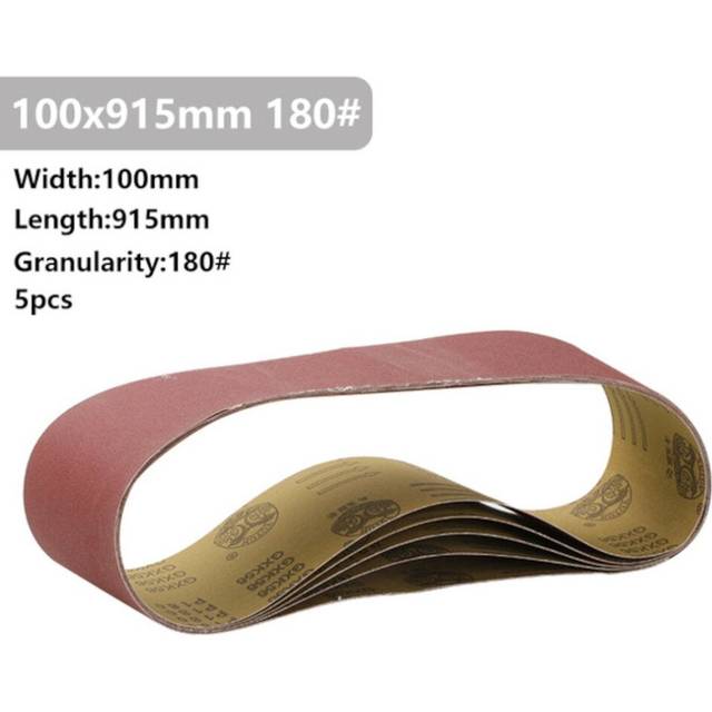 (180# 5 Pcs xÂSanding Belt) 5Pcs 915x100mm 40 to 400 Grit Sanding Belt for Flush Belt Machines Polishing Grind Machine