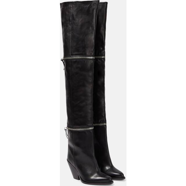 Isabel Marant Lelodie leather over the knee boots - black (UK 2)