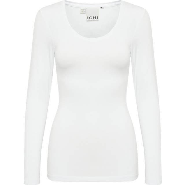 Women's long sleeve T-shirt Ichi Zola Plain - Blanc