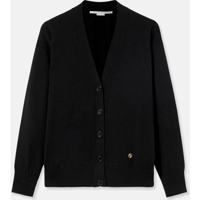 Stella McCartney - V-Neck Long Sleeved Cardigan, Woman, Black, Size: L