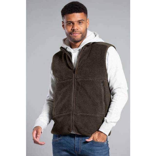 Men's fleece gilet tokyo laundry body warmer top funnel neck zip fasten pockets