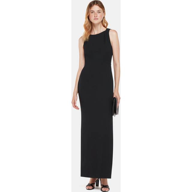 Whistles Womens Black Tie-back High-neck Stretch-jersey Maxi Dress 4 - BLACK
