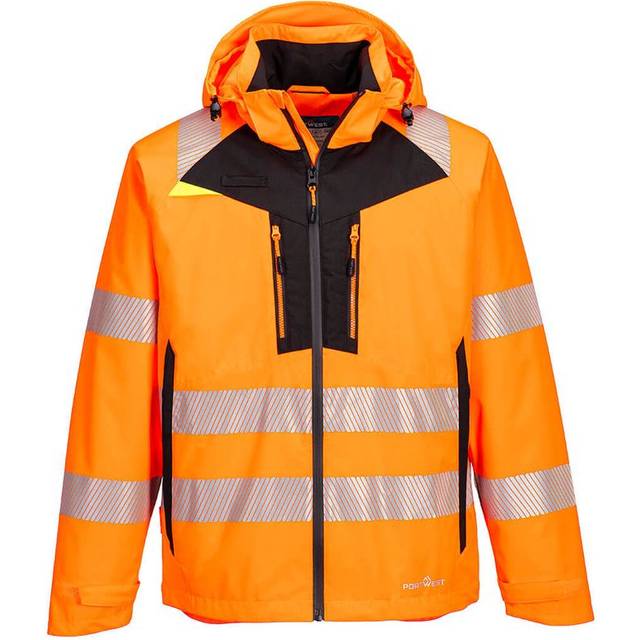 Portwest DX4 Hi-Vis Rain Jacket DX462 Orange M Colour: Orange, Size: M