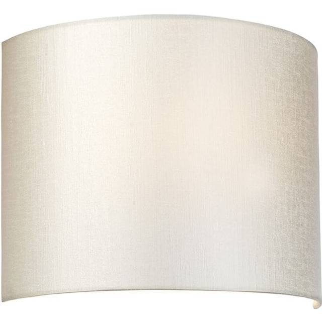 Elstead - LightBox Cooper Medium Curved Wall Light Polished Chrome, Ivory Faux Silk Shade