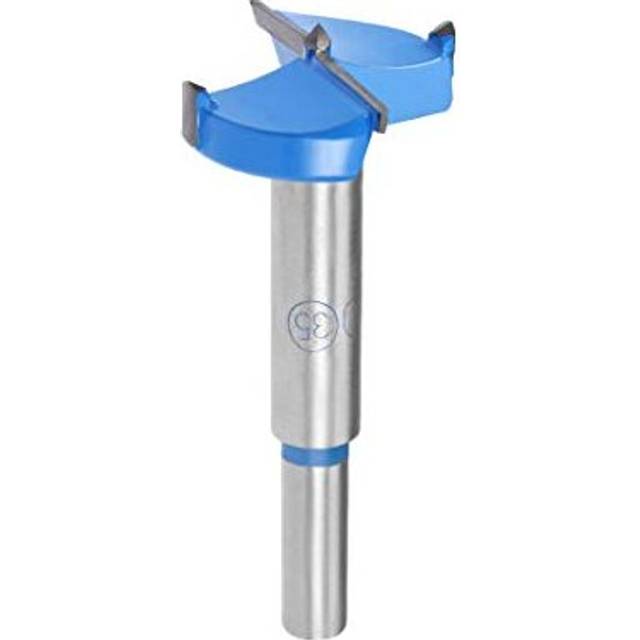Forstner Drill Bits 35mm, Tungsten Carbide Wood Hole Saw Auger Opener, Woodworking Hinge Hole Drilling Boring Bit Cutter (Blue, Gray)