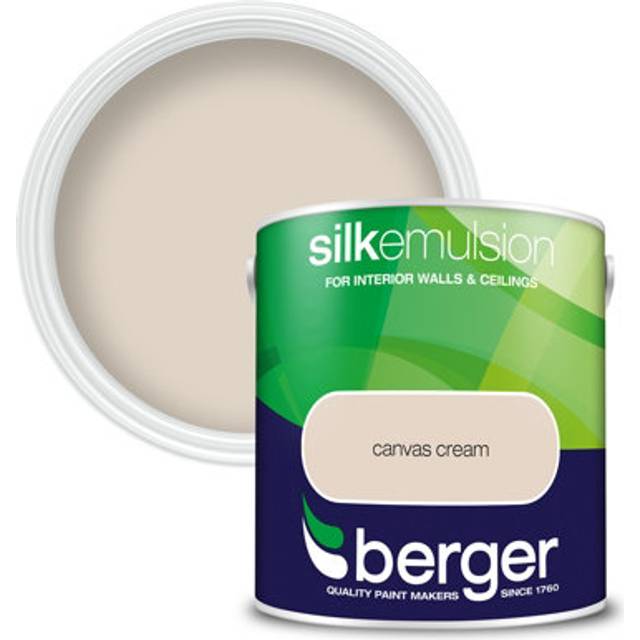 Berger Walls & Ceilings Canvas Cream Silk Emulsion Paint 2.5L