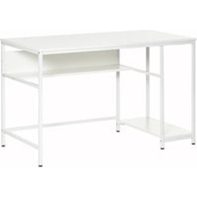Homcom Home Compact Small Computer Desk Writing Study Table Office Pc Workstation Gaming Studying With Storage Shelf, White