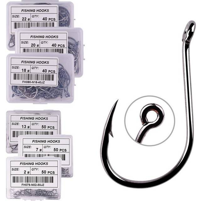 50pcs / 20pcs / Box Circle Carp Eyed Fishing Hook Size 2-22# Ring eye Japan Fishhooks Fishing Hooks Single Jig Fish Hook Tackle