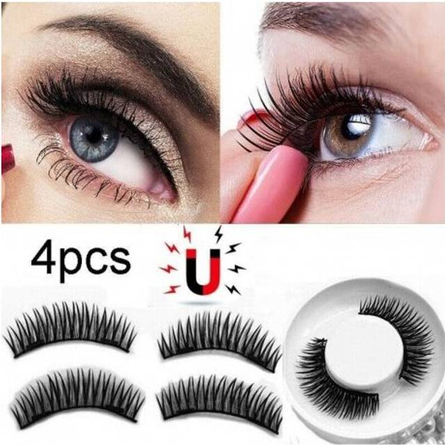 (8) 2 Pairs 3D Magnetic Eyelashes Natural Long Thick Full Strip Fake Lashes Reusable Women Makeup False Magnet Eyelash Extension