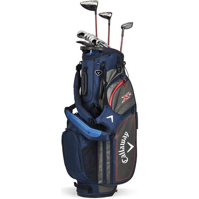 Callaway Golf XR 13 delar komplett paket set för män – höger hand vanlig stål blå/röd
