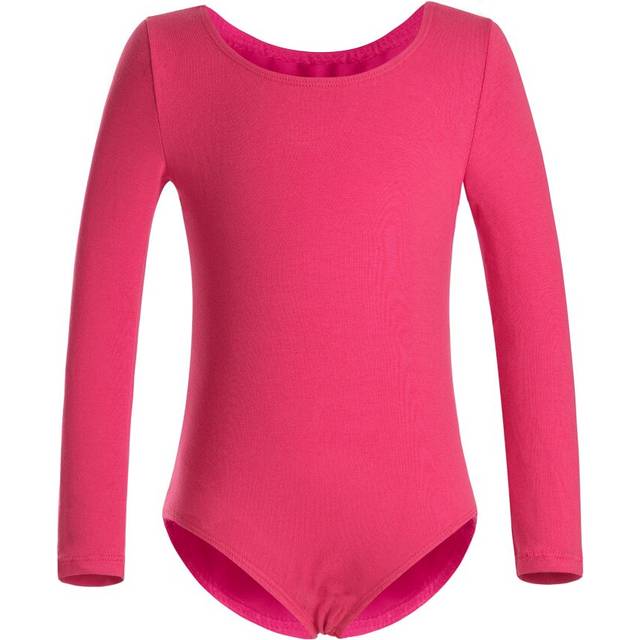 DANSHOW Girls' Team Basic Long Sleeve Leotard for Toddler Gymnastics Dance Ballet(2KD3028-XXL-03)