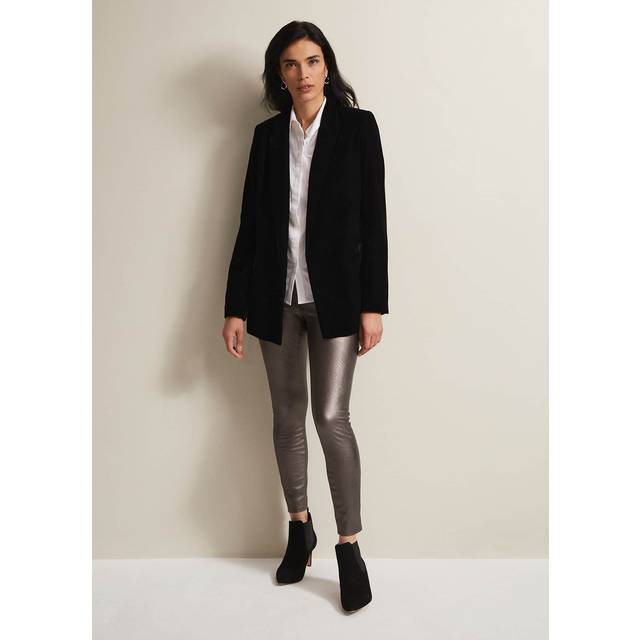 Phase Eight Women's Amina Silver Faux Leather Jeggings - 8